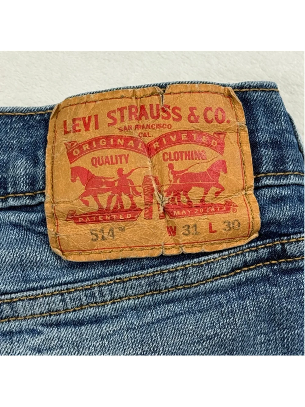 Men's Levi's 514 31x30 Blue Straight Jeans Light Wash